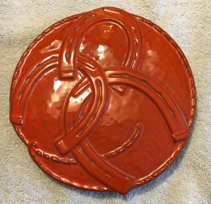 Frankoma Orange Good Luck Horseshoe Trivet