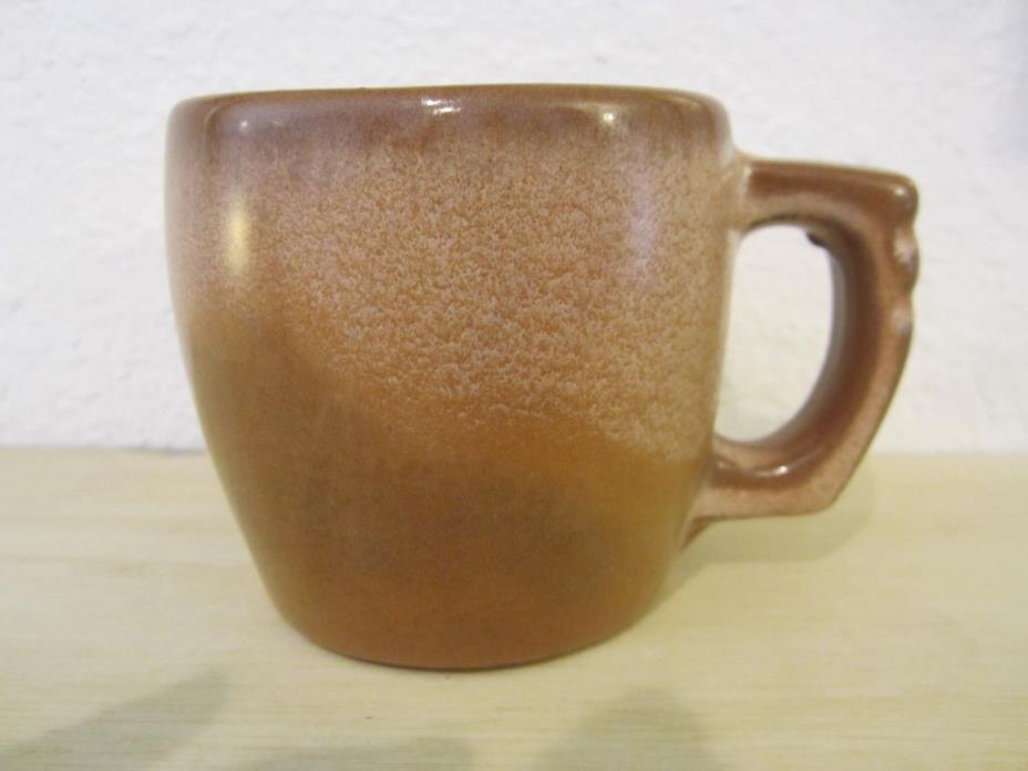 Vintage Frankoma Pottery Brown Satin Plainsman 5C Coffee Cup Mug 8oz