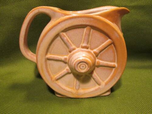 Frankoma Potter Pottery Mini Wagon Wheel Pitcher Creamer Gold Sapula
