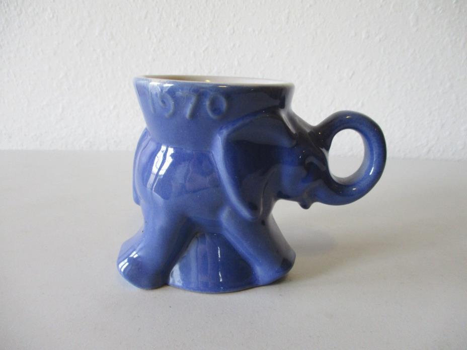 1970 Frankoma GOP Political Elephant Mug Blue
