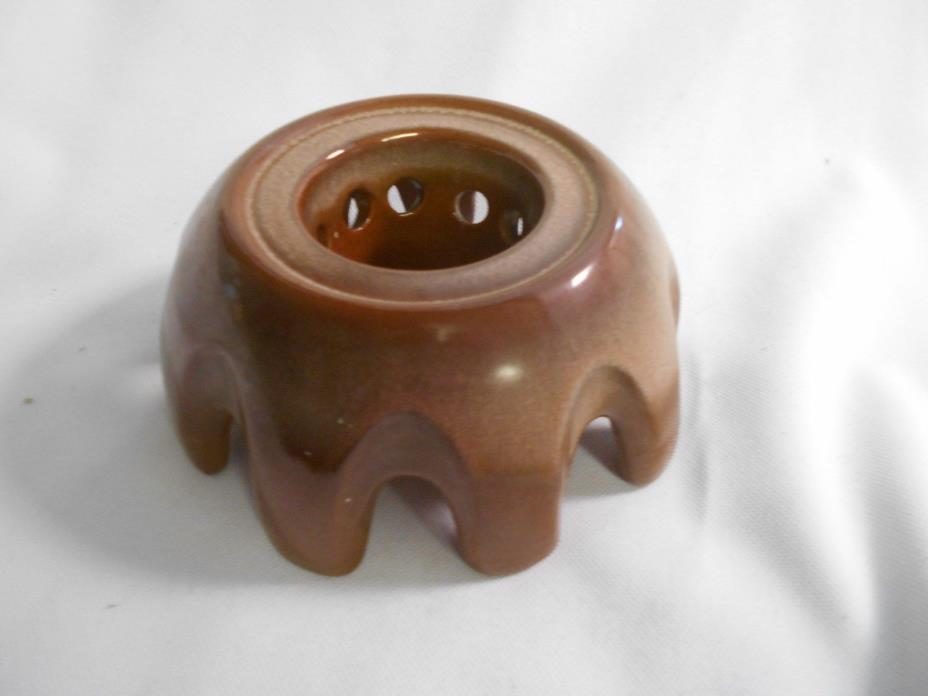 vintage brown sand tone Frankoma pottery casserole base warmer #2