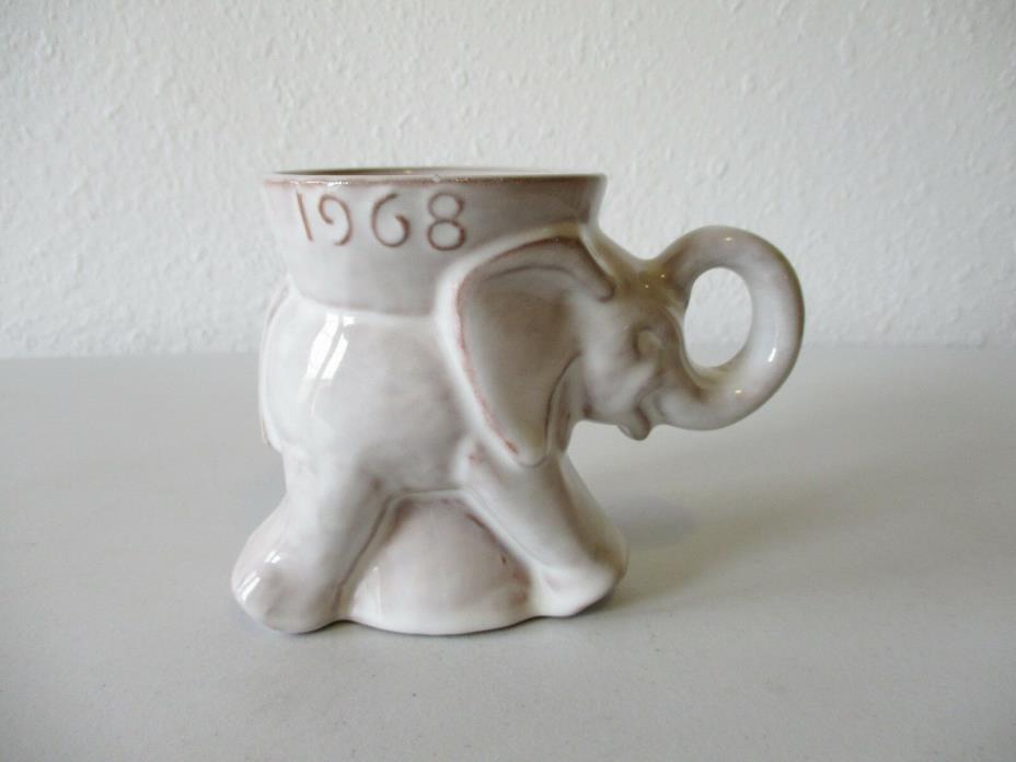 1968 Frankoma GOP Political Elephant Mug White