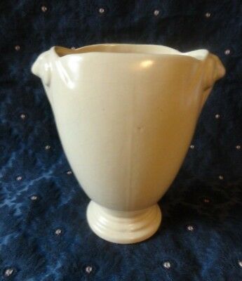 Frankoma Rams Head Vase #38 Ivory Glaze Ada Clay GUC!