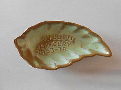 Frankoma Pottery 1978 Cullen Jewelry 25th Anniversary Leaf Dish 1953-1978