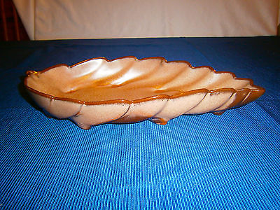 Vintage Frankoma Pottery Leaf Bowl