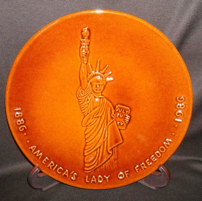 Vintage Frankoma Joniece Frank Statue of Liberty 1886-1986 Lady of Freedom Plate