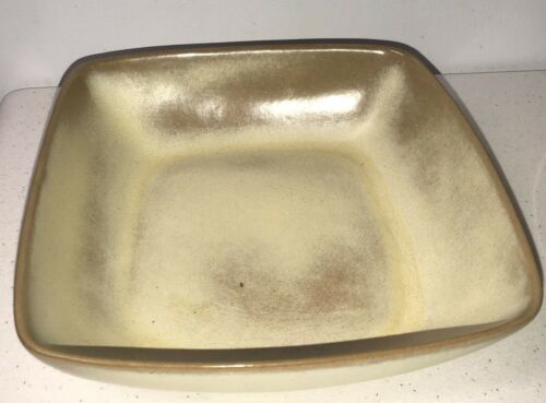 Frankoma Pottery Desert Gold Brown 8.25 Square Serving Bowl 5NS