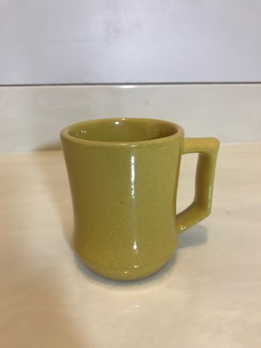 Frankoma Pottery # C5 Yellow Coffee Mug With Crack Along The Top