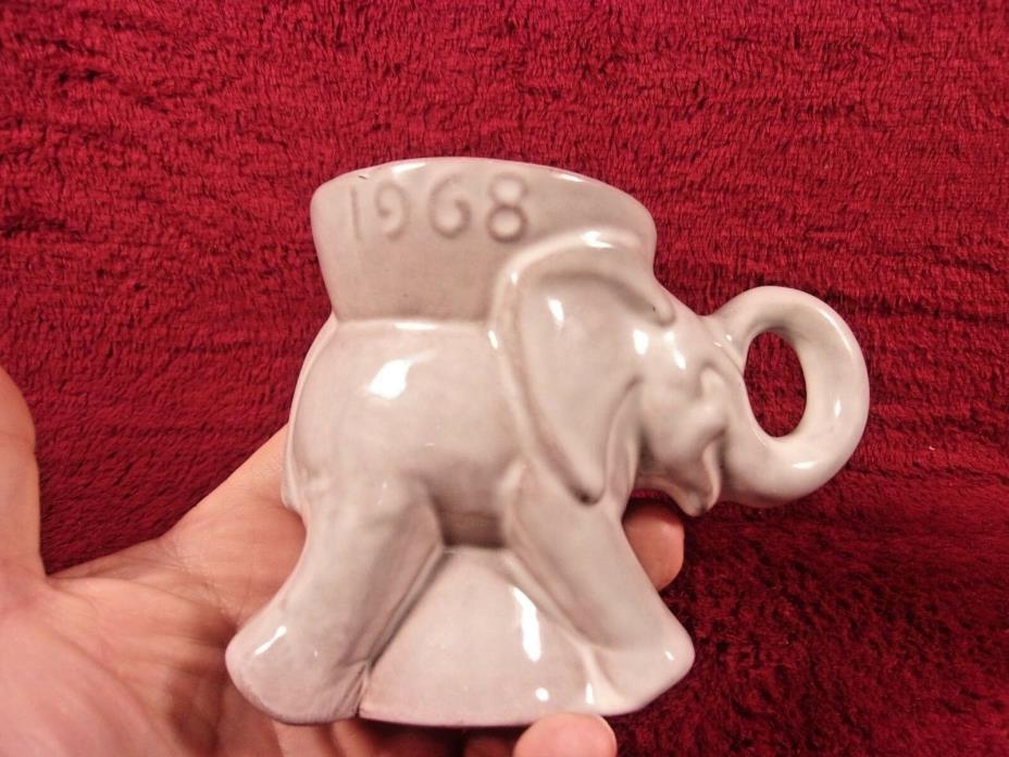 Vintage Frankoma  Pottery 1968, GOP, Elephant, Political Mug