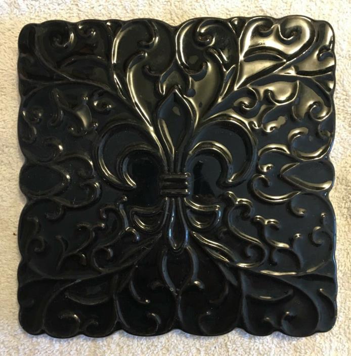 Frankoma Trivet 3TR 6x6-inch Black Pottery