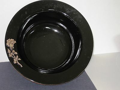 Bowl FRANKOMA POTTERY Terra Cotta Baker with Black Glaze Finish 10-1/8 x 3.75dp