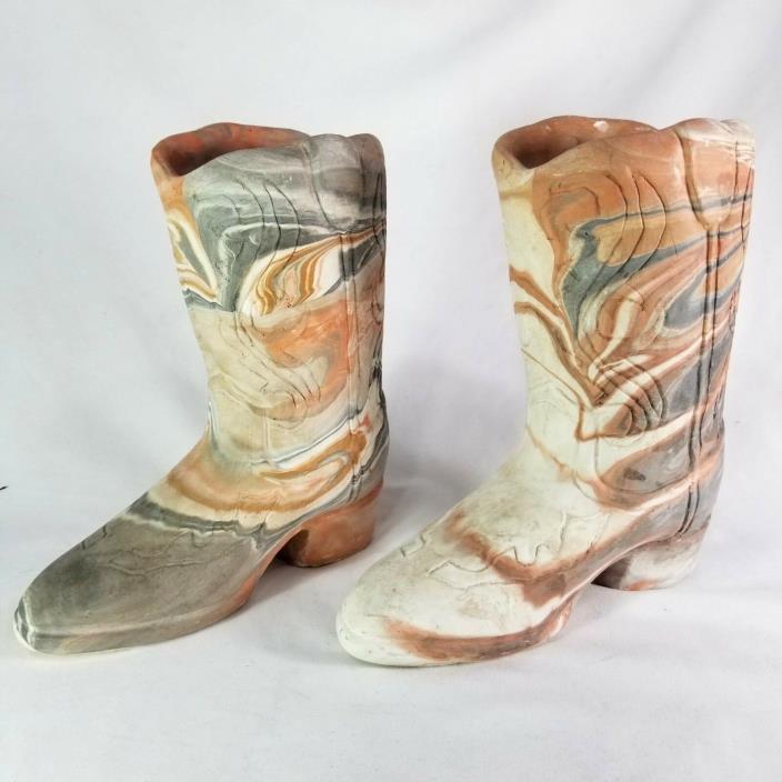 2 Ceramic Boots Southwest Cowboy Western - 7