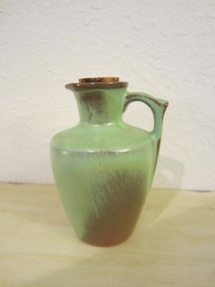 Vintage Frankoma Pottery #838 Prairie Green Corked Honey Jar Cruet Pitcher