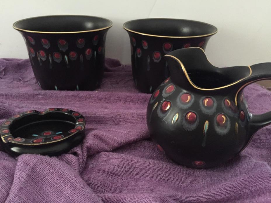 Vintage Gouda Pottery Set ; Zwaro design