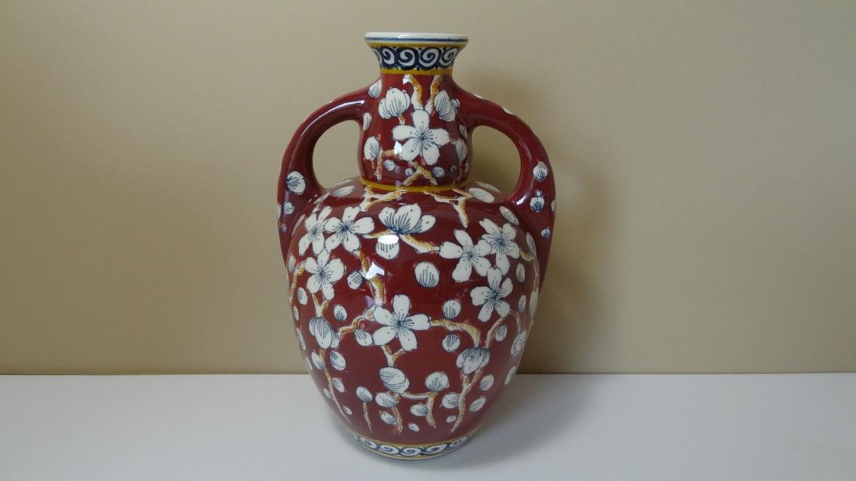 Exceptional Early Ivora Gouda Holland 1895 - 1910 Two Handled Porcelain Vase Urn