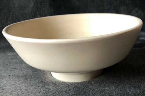 Vintage Haeger USA 101 Art Pottery Footed Console Bowl Ivory