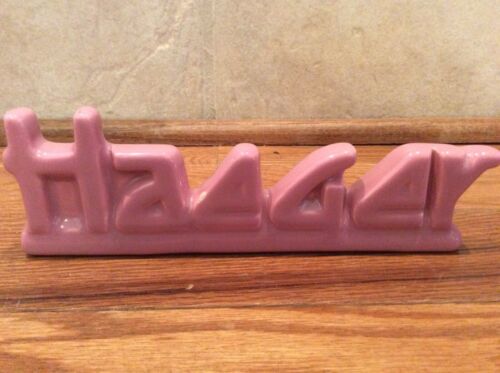 Vintage Haeger Pottery Store Dealer Sign Shelf Display 8 1/2 inch Pink