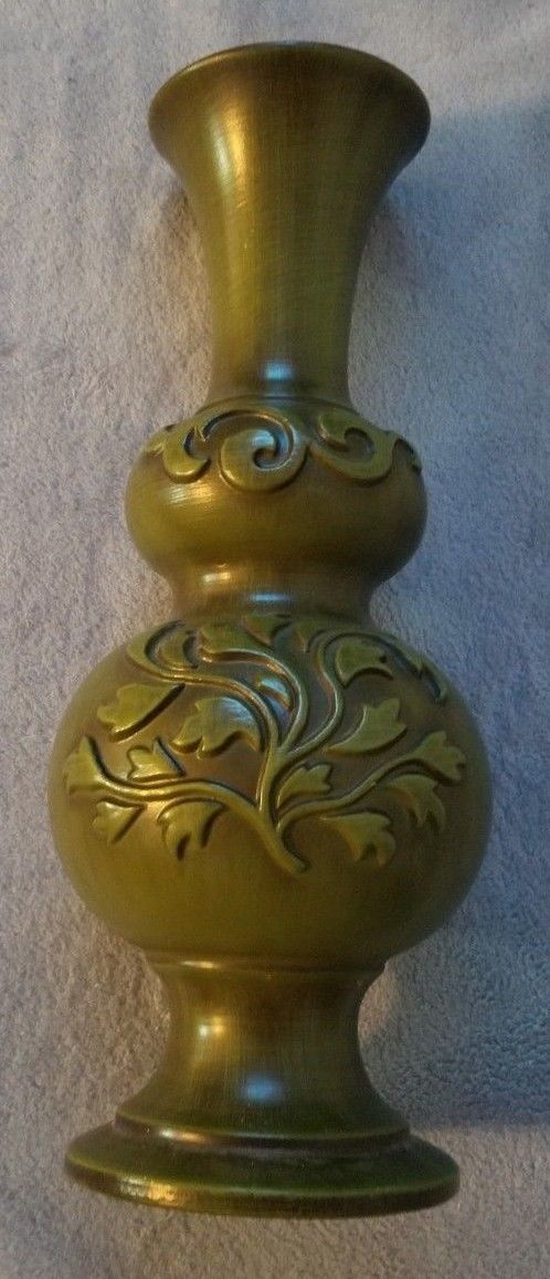 Ornate Olive Green Haeger Vase - Beautiful - RARE!!