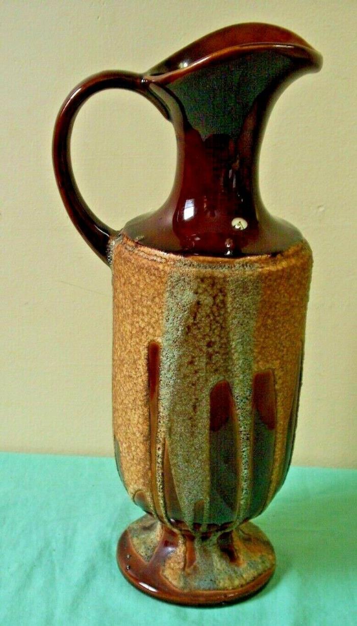 Vintage Haeger USA Pottery Brown Sand Lava Drip Glaze 12 1/2