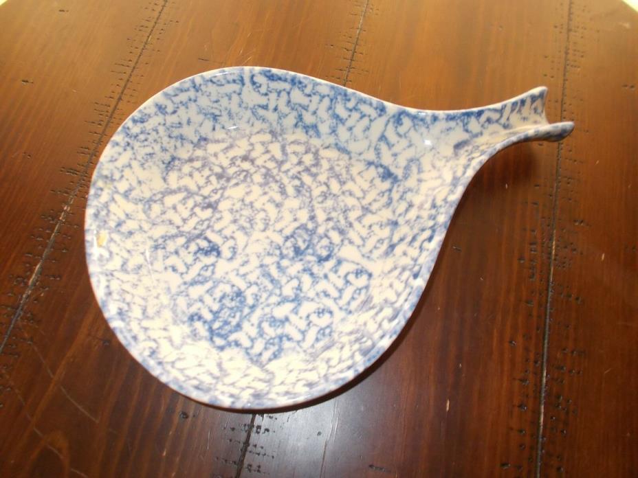 BEL-TERR USA Skillet W/Handle Henn Pottery Blue Spongeware