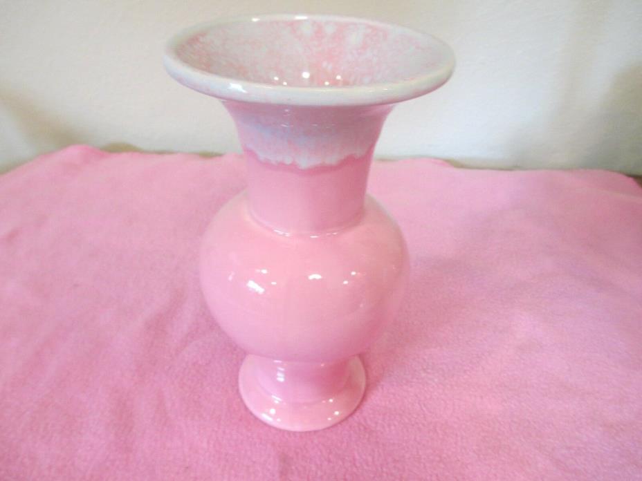 Vintage Hull Fantasy Line Vase Blue on Pink Drip Art Pottery Vase