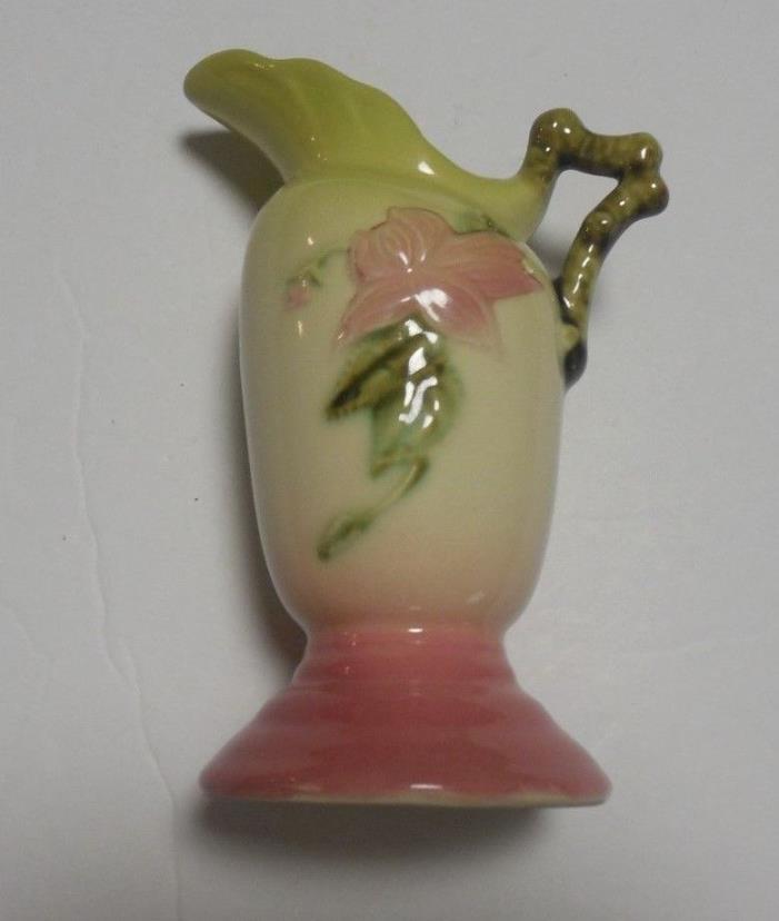 VINTAGE HULL WOODLAND VASE W3 - 5 1/2 INCHES - GREEN - PINK - CREAM