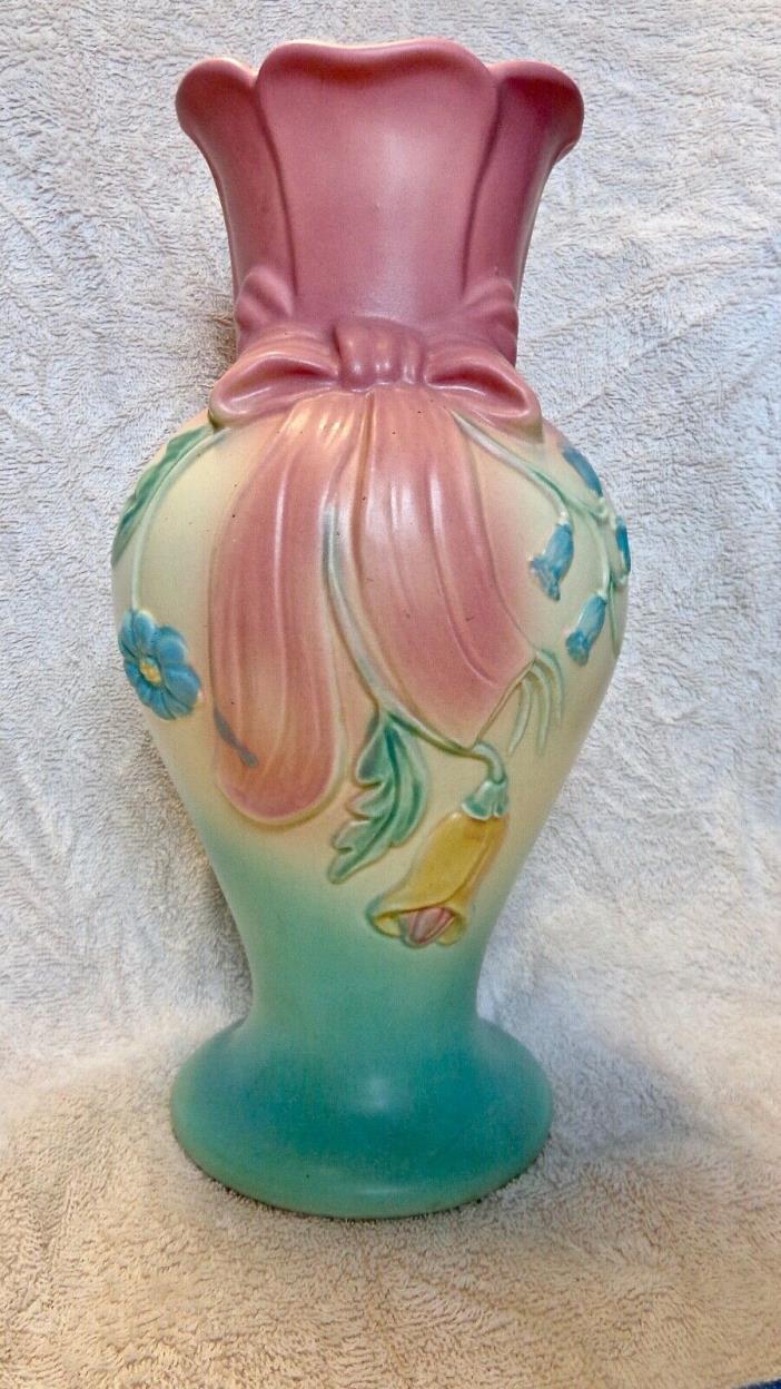 HULL Pottery Bow Knot VASE  USA Art B-14 12 1/2' Turqoise/Blue/Pink - EXCELLENT
