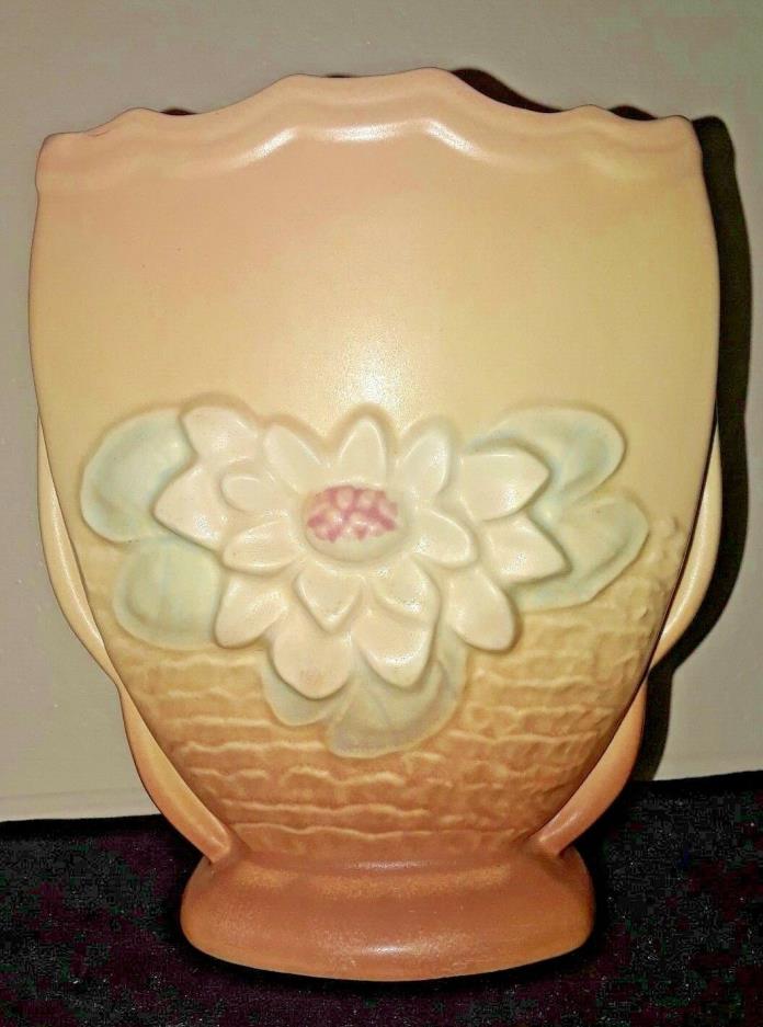 Vintage Antique Hull Pottery Water Lily Pillow Vase