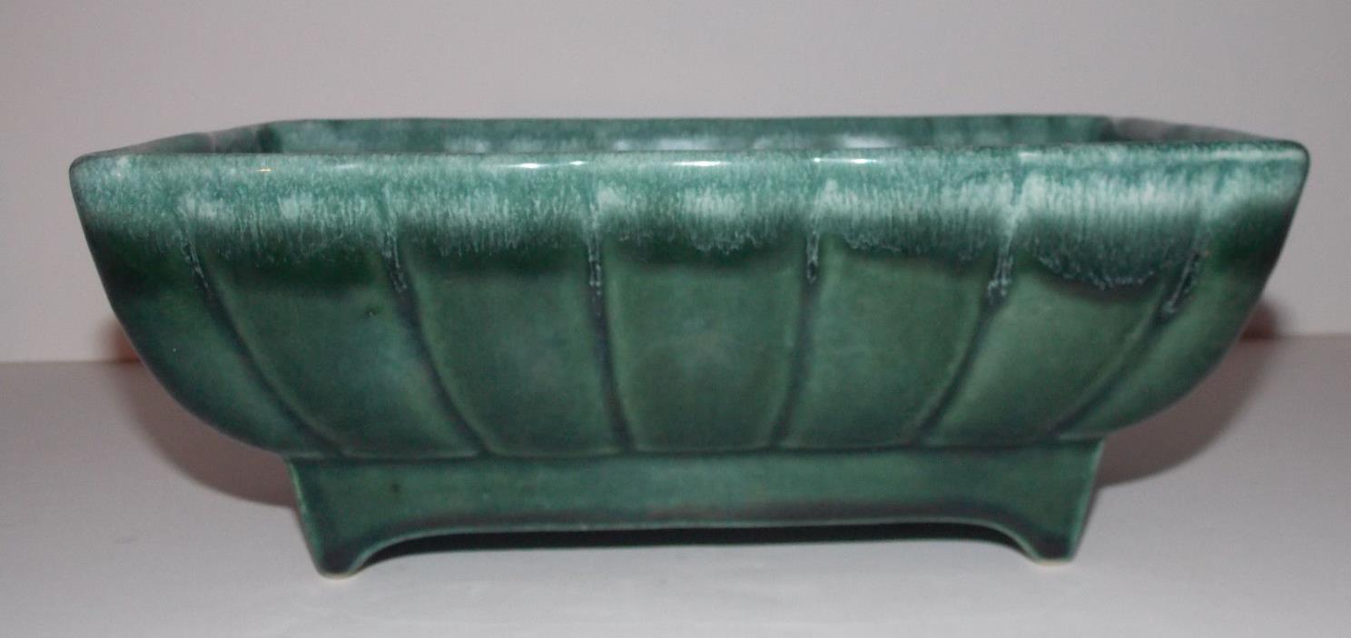 Hull Pottery Green Drip Planter 8in Imperial Footed Pedestal USA 405 Flowers