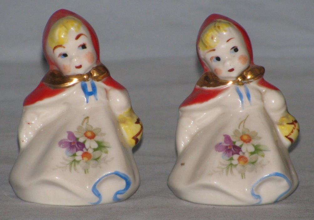 Hull Pottery Little Red Riding Hood Matching Salt & Pepper Shakers Free Shipping