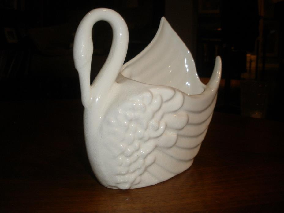 Pottery White Swan Vase Planter