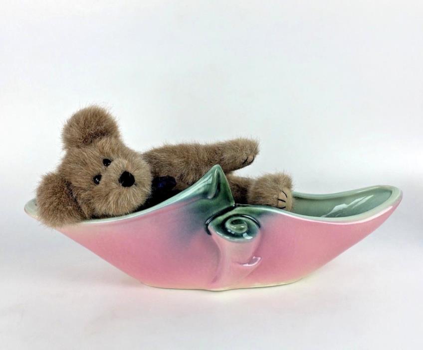 Hull Ebb Tide 71 Vase Dish Bowl Planter Pottery Pink Teal Aqua Green Vtg Gift