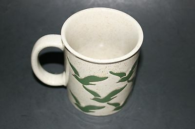Green Flying Seagulls Fine Stoneware Mug Made in Japan