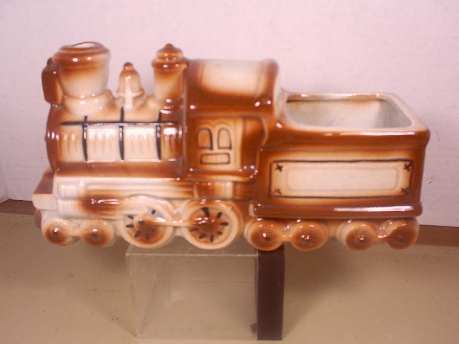Ceramic Locomotive Train planter Made in Japan 8 1/2