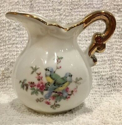 Vintage Inarco China Creamer Pitcher Made in Japan Blue Birds Cherry Blossoms