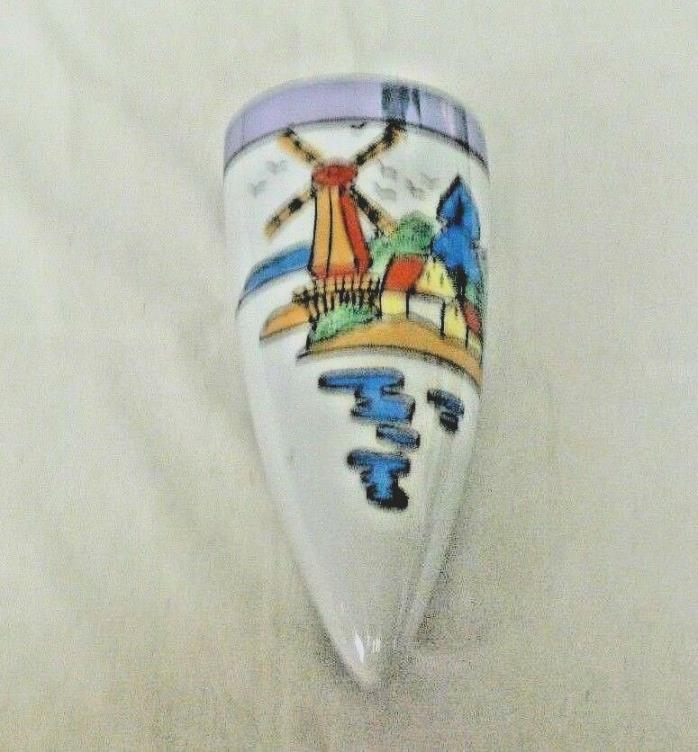 Made in Japan Hand Painted Windmill Lustreware Luster Cone Wall Pocket
