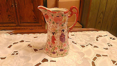 Vintage Red,Green,White & Purple Vase/Pitcher - Made in Japan
