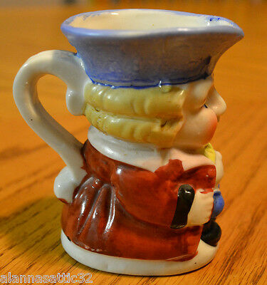 Japan Circa 1920 Red White & Blue Miniature Toby Colonial Man Cream Pitcher