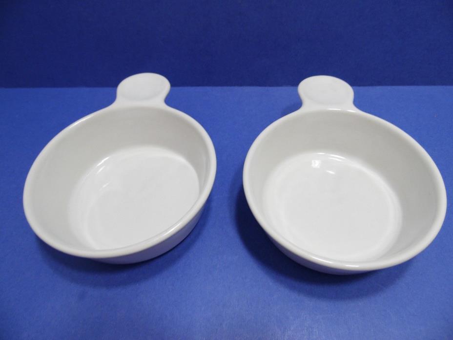 Vintage Grab It Bowls Mount Clemens Pottery Set of 2 Oven Microwave Safe White