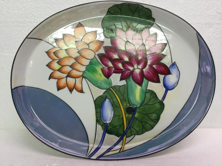 Vintage Porcelain Tray Platter Made In Japan Floral Theme Shiny Glaze Very Nice