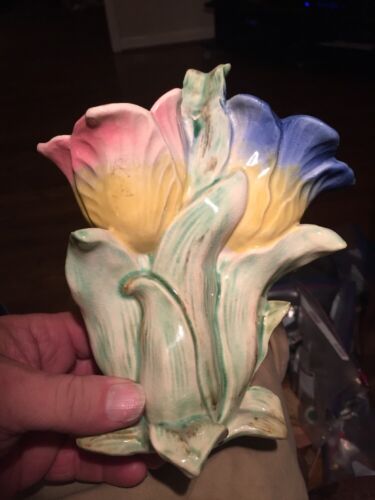 Vintage Mahuron Ware Tulip Base Hand Painted Made In Japan