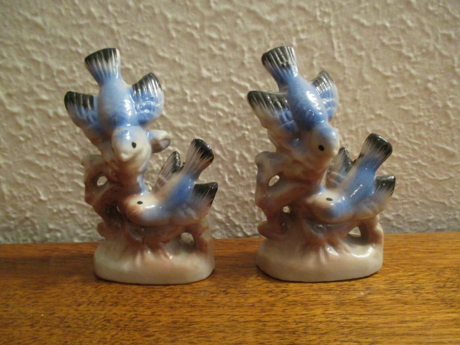 a Pair of Figural Bluebirds Birds Made in Japan
