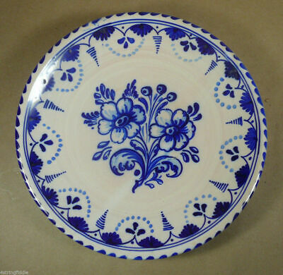 Vintage Puente Spain Blue Delft Faience Majolica Decorative Wall Plate 10.75