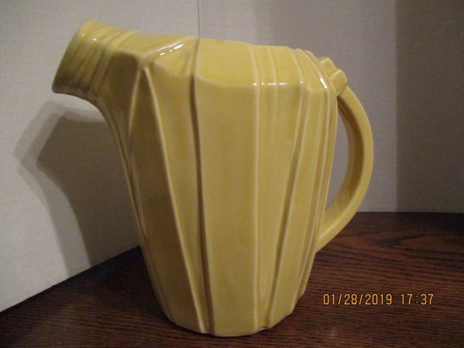 VINTAGE Mc COY WATER PITCHER YELLOW BAMBOO SHOOTS