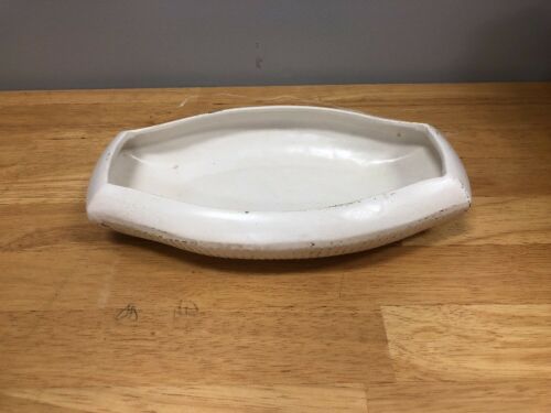 Vtg McCoy USA Pottery Oval Planter Bowl Matte Cream White