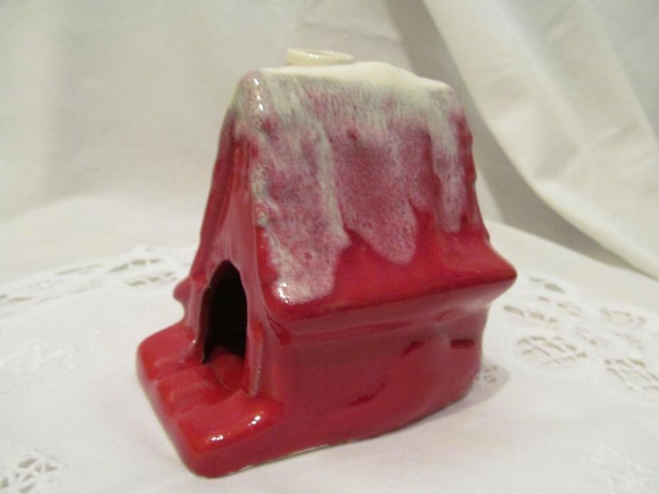 MC COY POTTERY SANTA HOUSE RED AND WHITE SNOW FROTH EXCELLENT CONDITION!