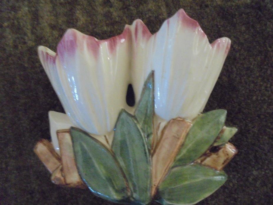 Vintage McCoy Vase White/Pink Double Tulip/Planter