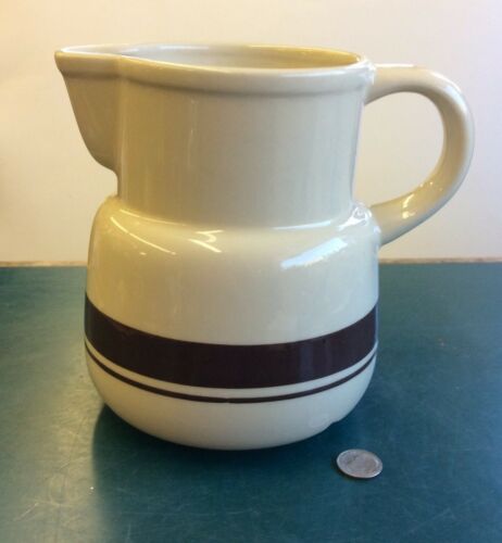 Vintage McCoy Pottery Pitcher Brown Stripe Milk 6