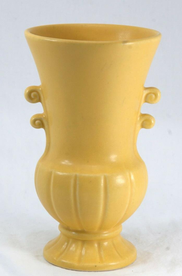 Vintage McCoy Pottery Vase Matte Yellow Unmarked 8-1/4”