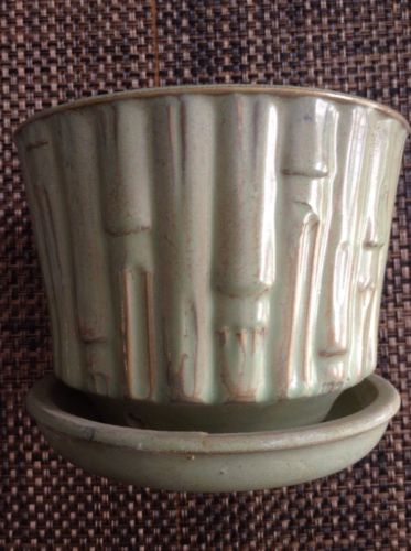 Vintage McCoy Pottery Small Flower Pot Planter Green Home Garden Patio